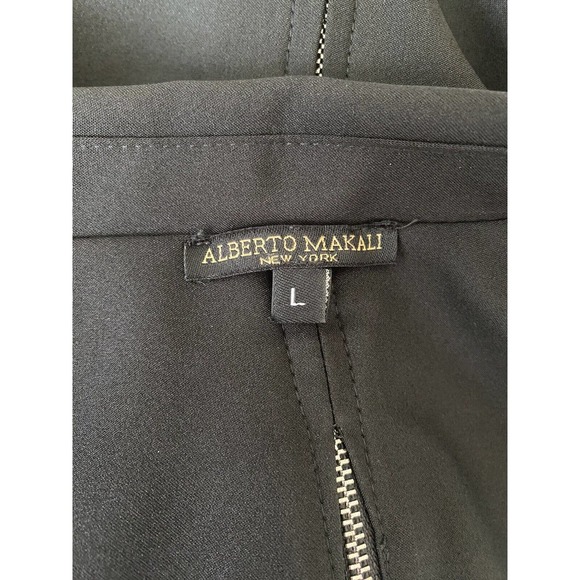 Alberto Makali Jacket Blazer One Button Ruched Sleeve Back Zipper Lined L - Picture 7 of 7